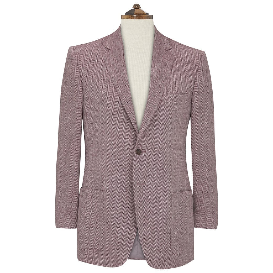 Edgar Red and White Herringbone Jacket