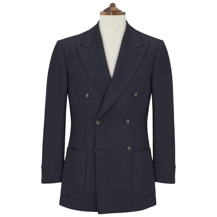 Balfour Navy Double Breasted Mohair  Jacket