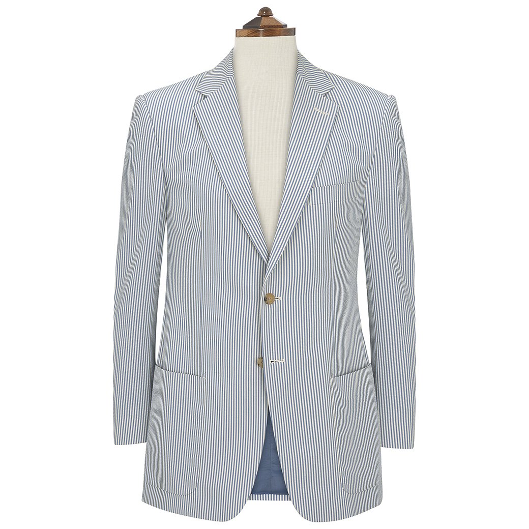 Edgar Blue White Seersucker Jacket