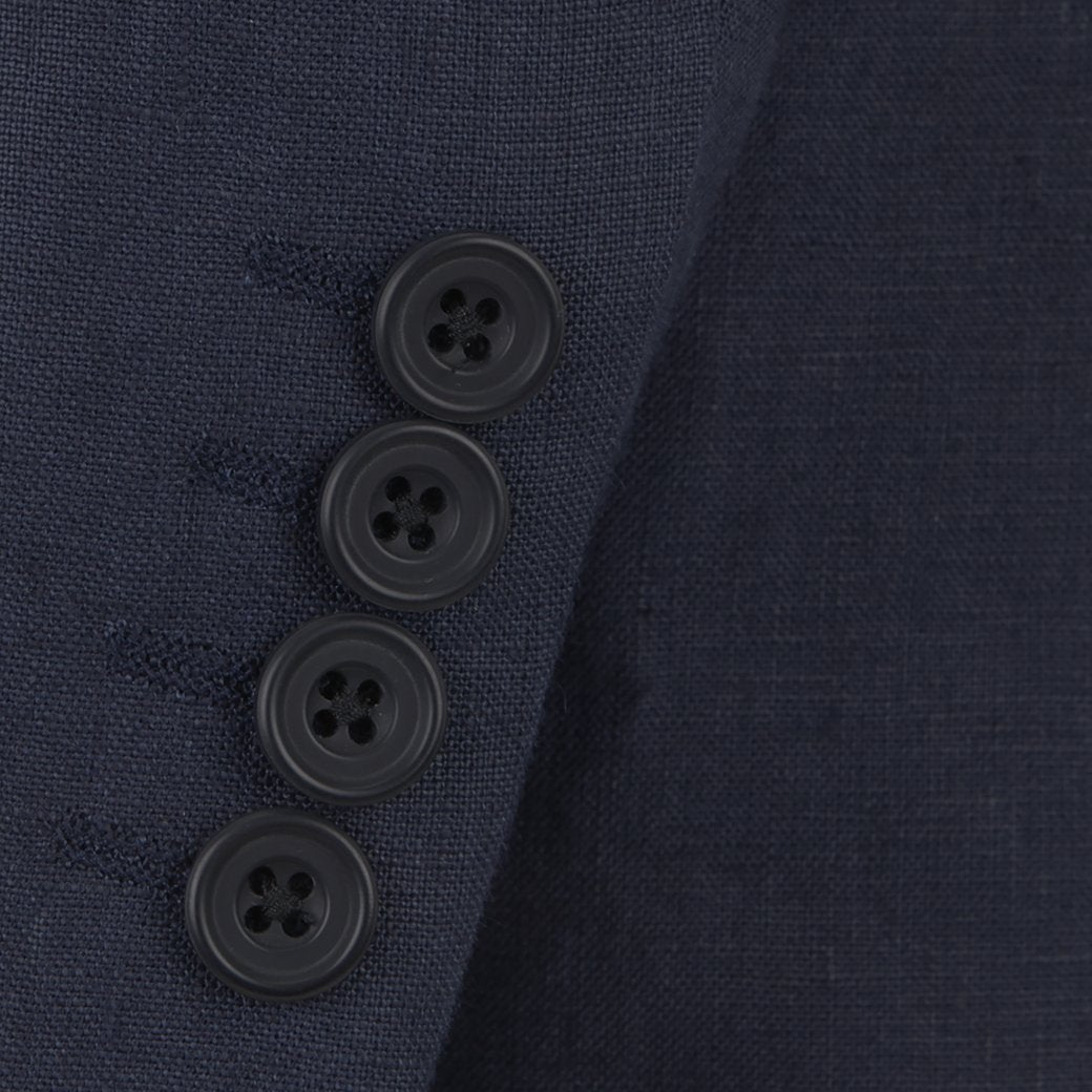 William Navy Linen Jacket