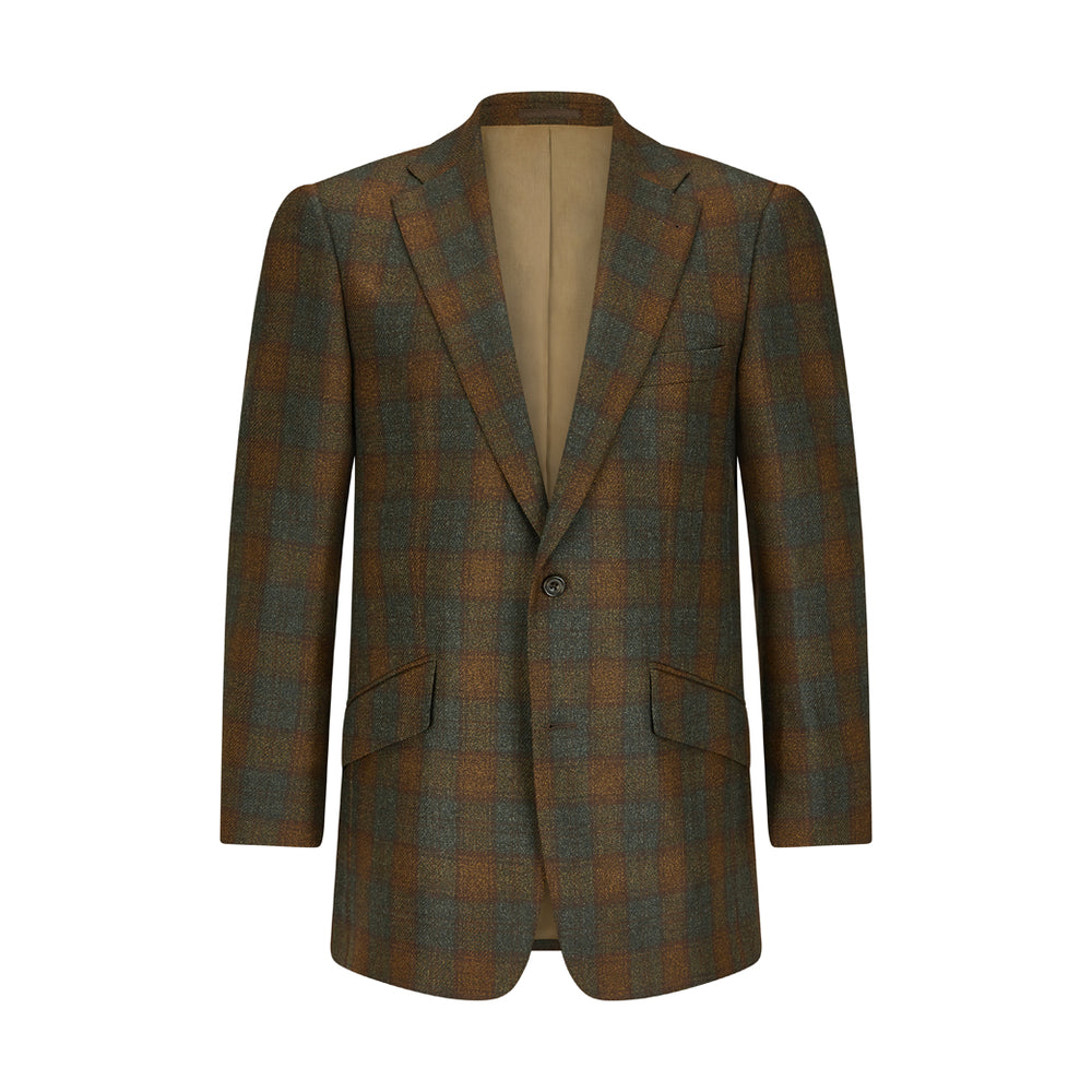 Gregory Brown Teal Check Jacket