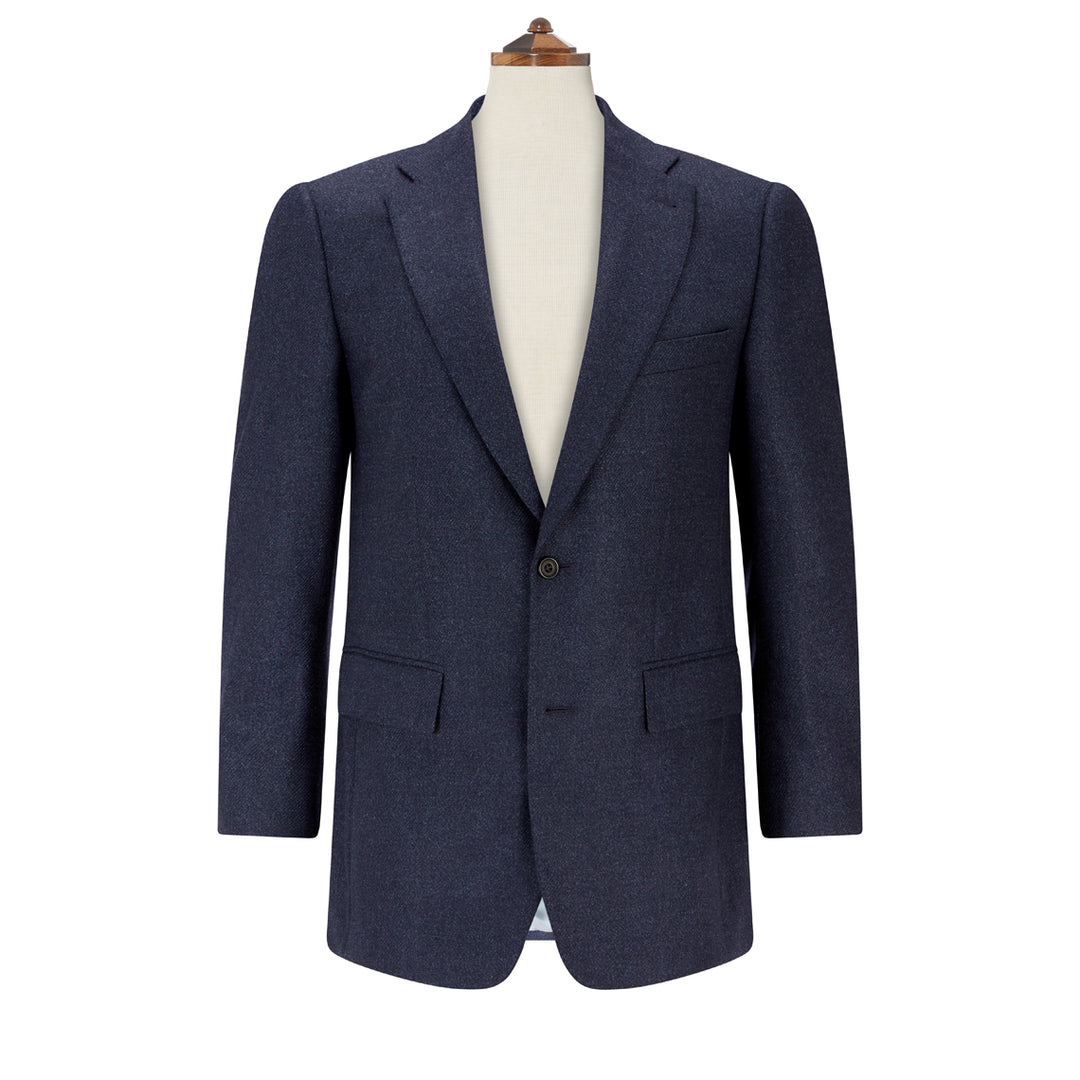 Gregory Navy Tweed Wool and Silk Jacket