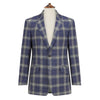 Gregory Navy and Green Check Linen, Silk, and Cotton Jacket