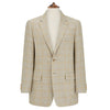 William Ivory and Beige Check Linen and Wool Jacket