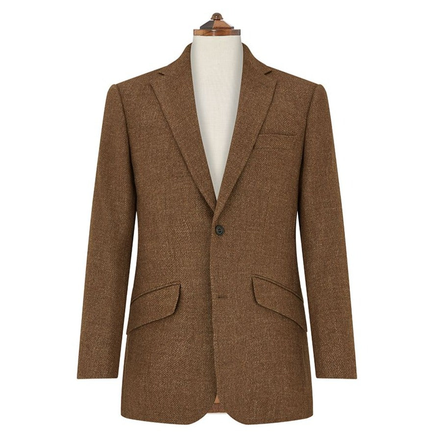 Gregory Caramel Hopsack Twill Wool Silk Jacket