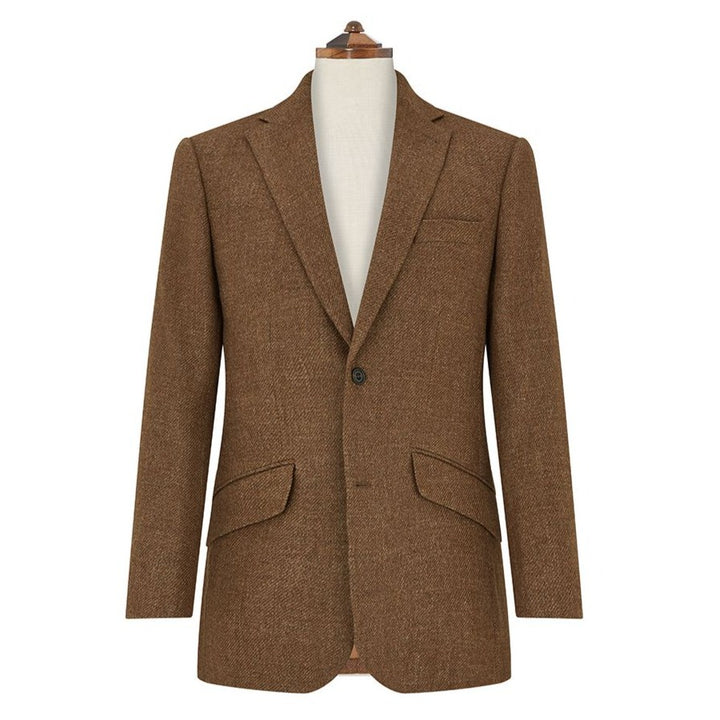 Gregory Caramel Hopsack Twill Wool Silk Jacket