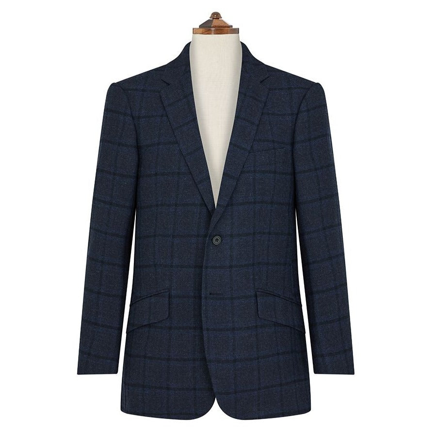 William Navy Check Wool Jacket