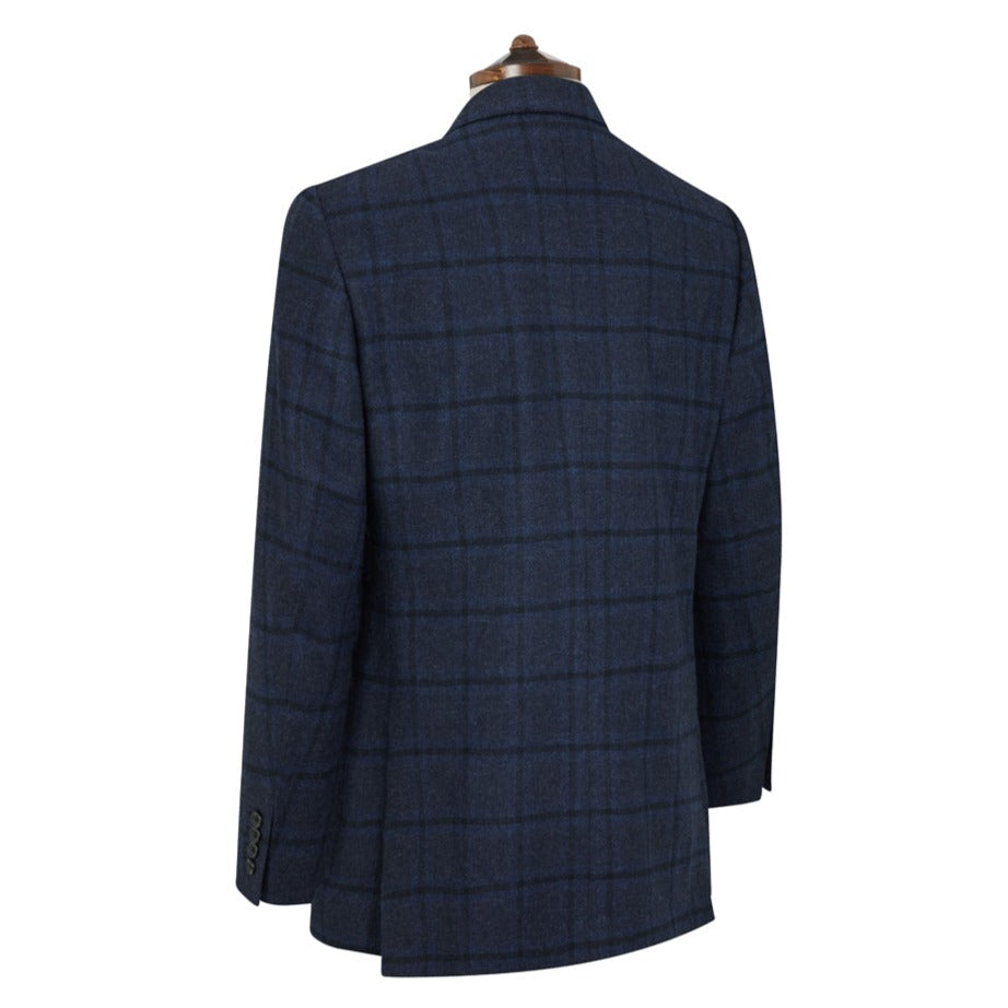 William Navy Check Wool Jacket