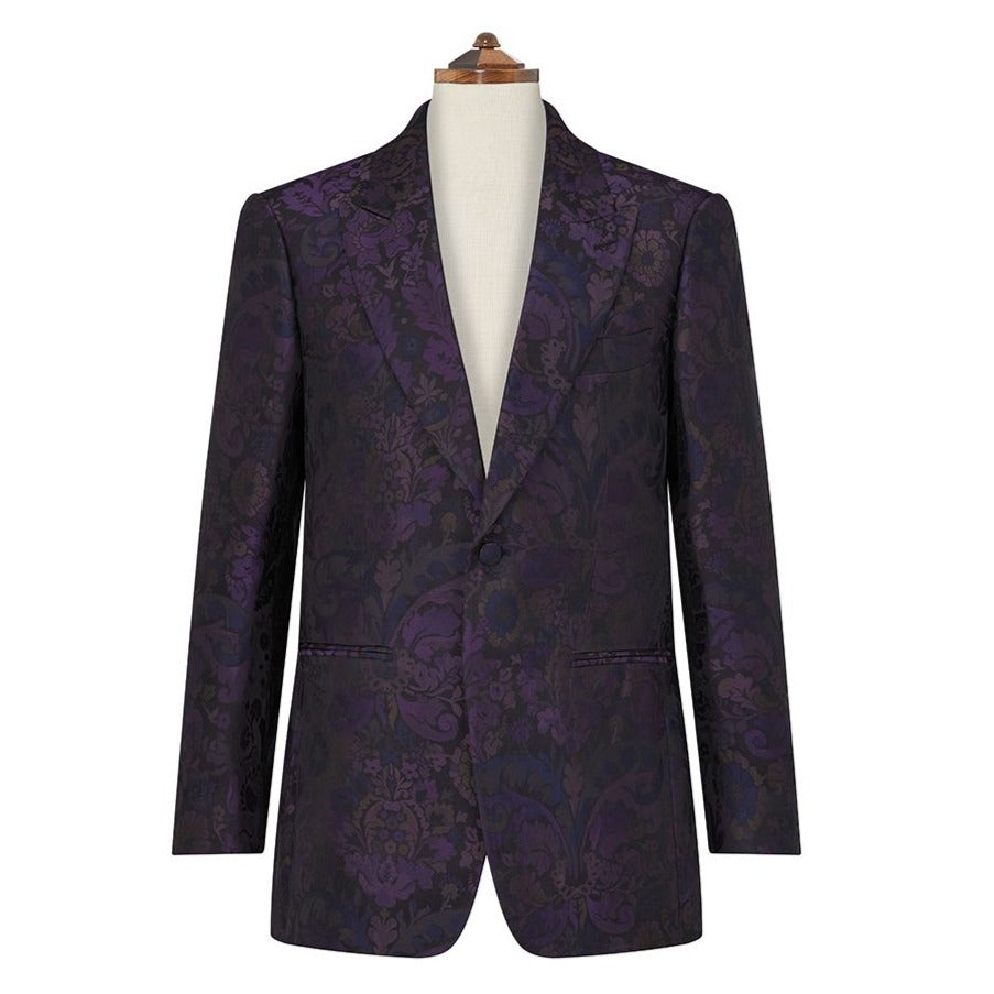 Drake Purple Jacquard Silk Dinner Jacket