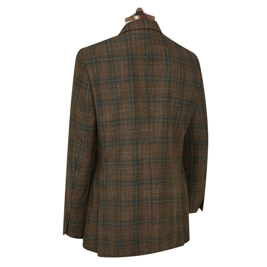 William Brown and Green Check Tweed Wool Silk Cashmere Jacket
