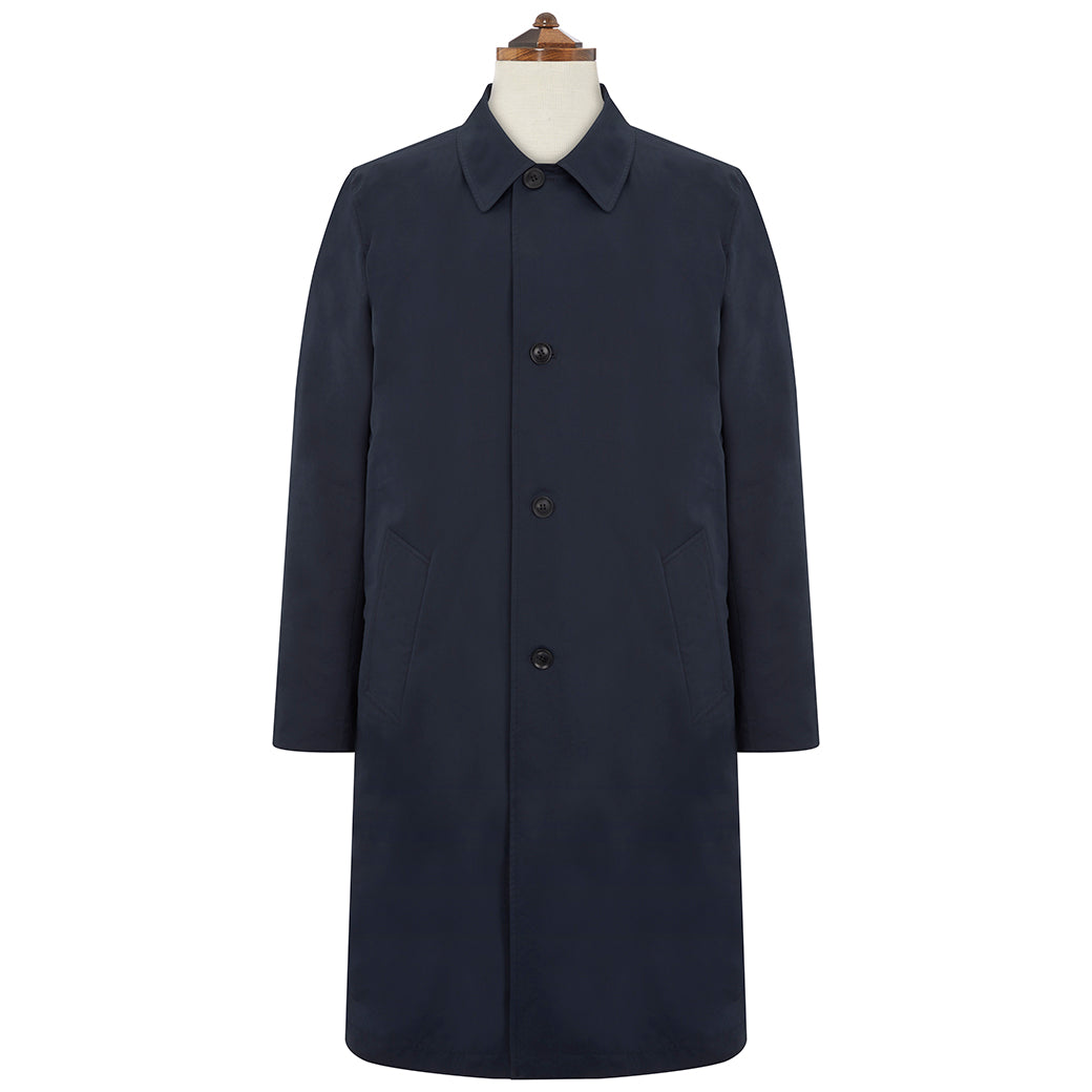 Lockwood Navy Cotton Blend Raincoat