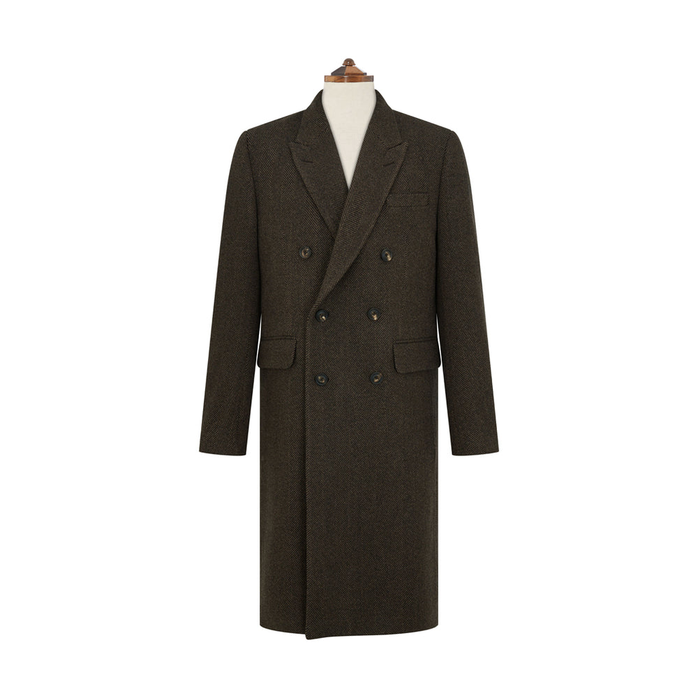 Halesworth Herringbone Wool Cashmere Coat