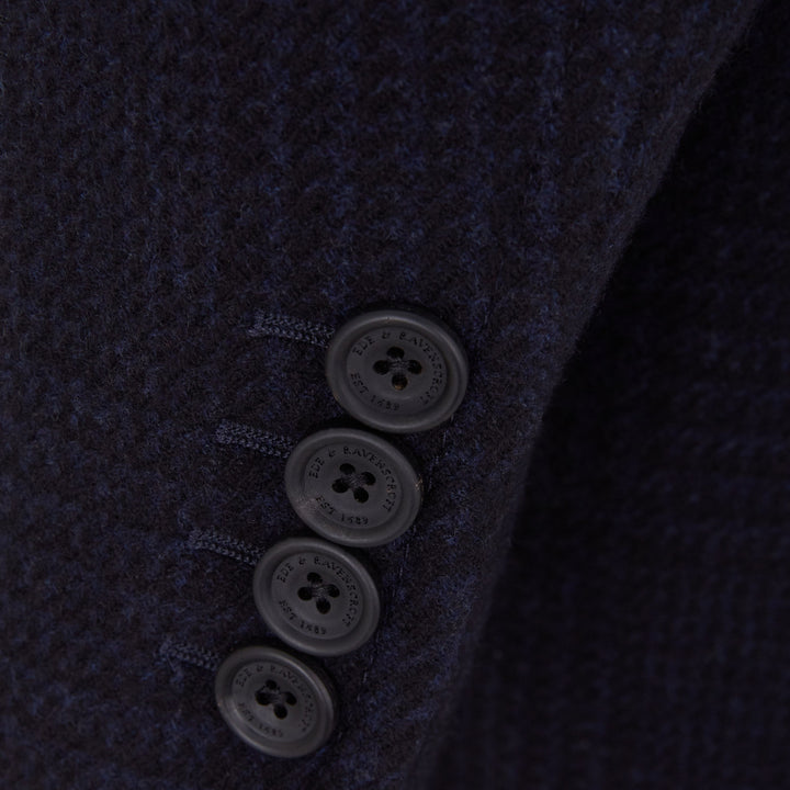 Warrington Navy Tonal Check Wool Cashmere Coat