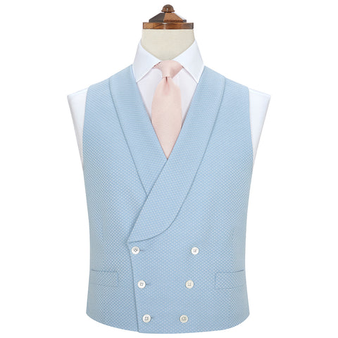 Hudson Blue Diamond Cotton Silk Waistcoat