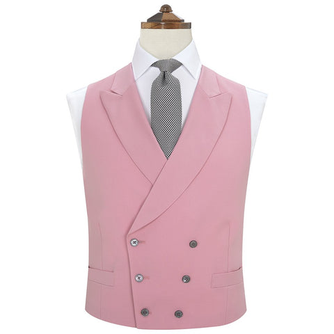Hayward Pale Pink Royal Gabardine Wool Waistcoat