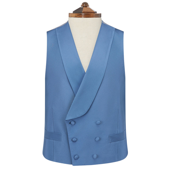 Hudson Dark Blue Twill Cotton Silk Waistcoat