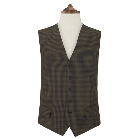 Hyde Brown and Green Gingham Check Waistcoat