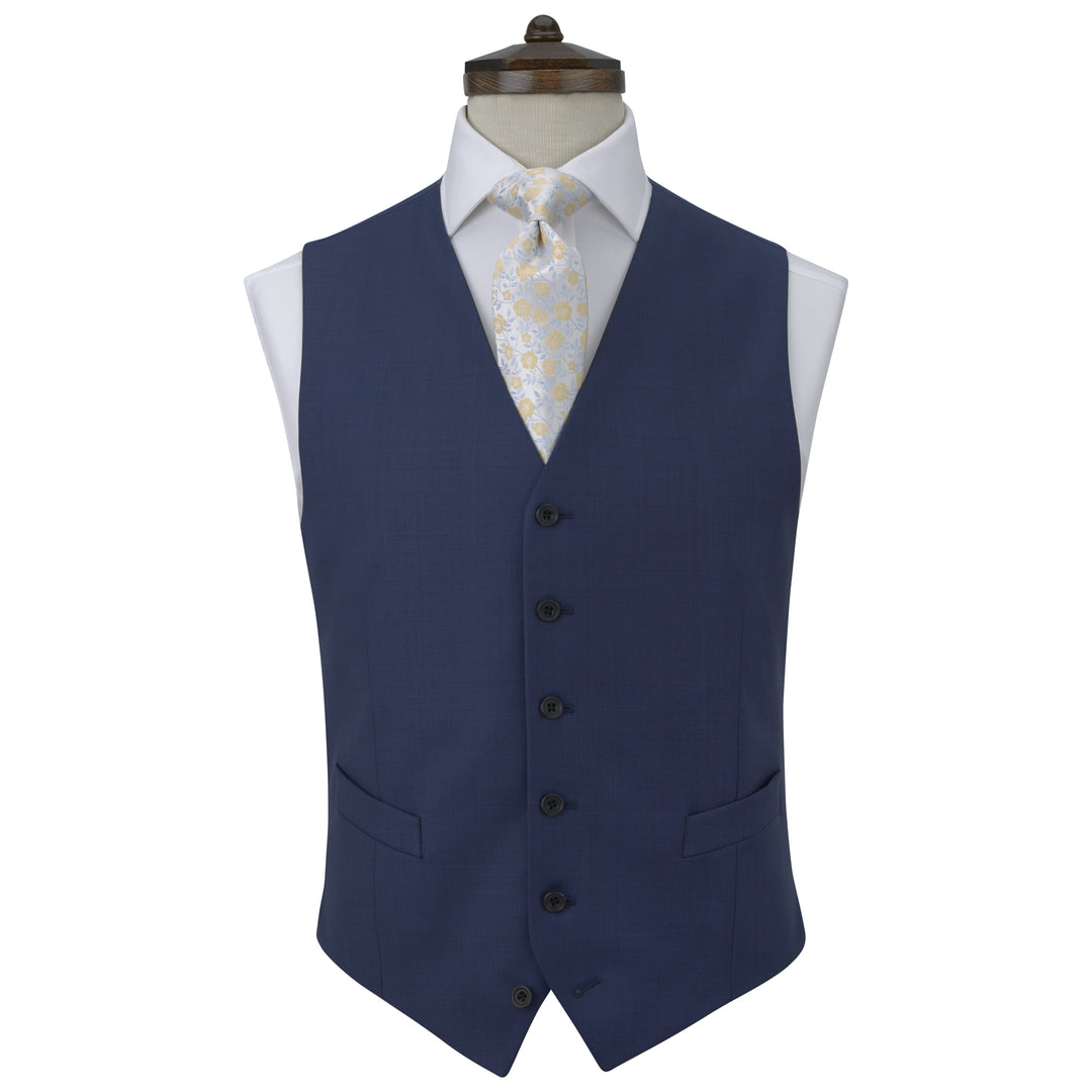 Hyde Navy Plain Weave Waistcoat