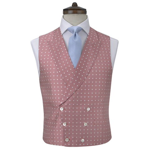 Hayward Pink and White Spot Silk Waistcoat