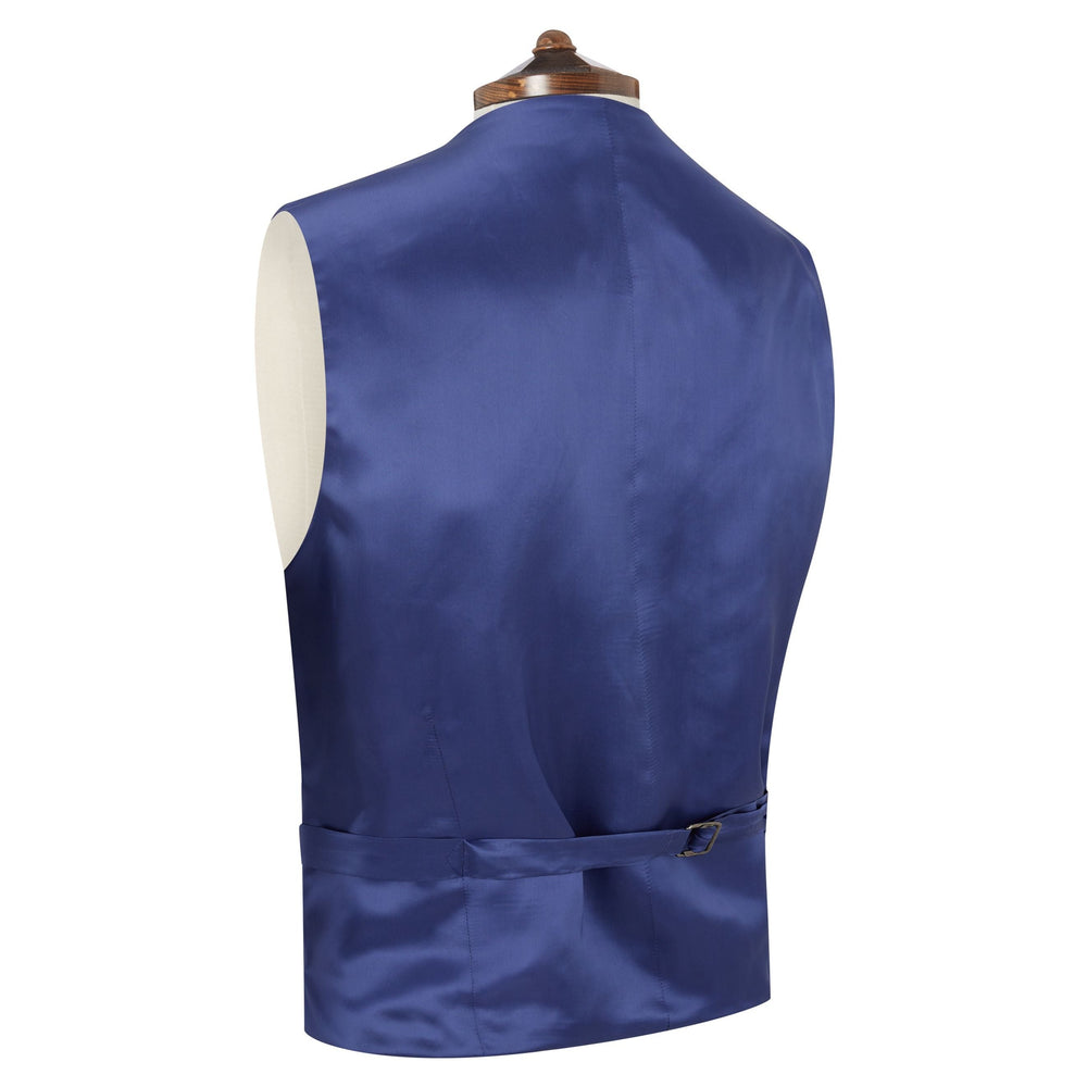 Hyde Dark Blue Tonal Check Wool Waistcoat