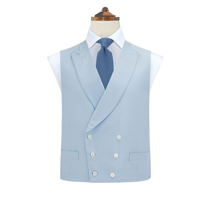 Hayward Pale Blue Geometric Wool Waistcoat