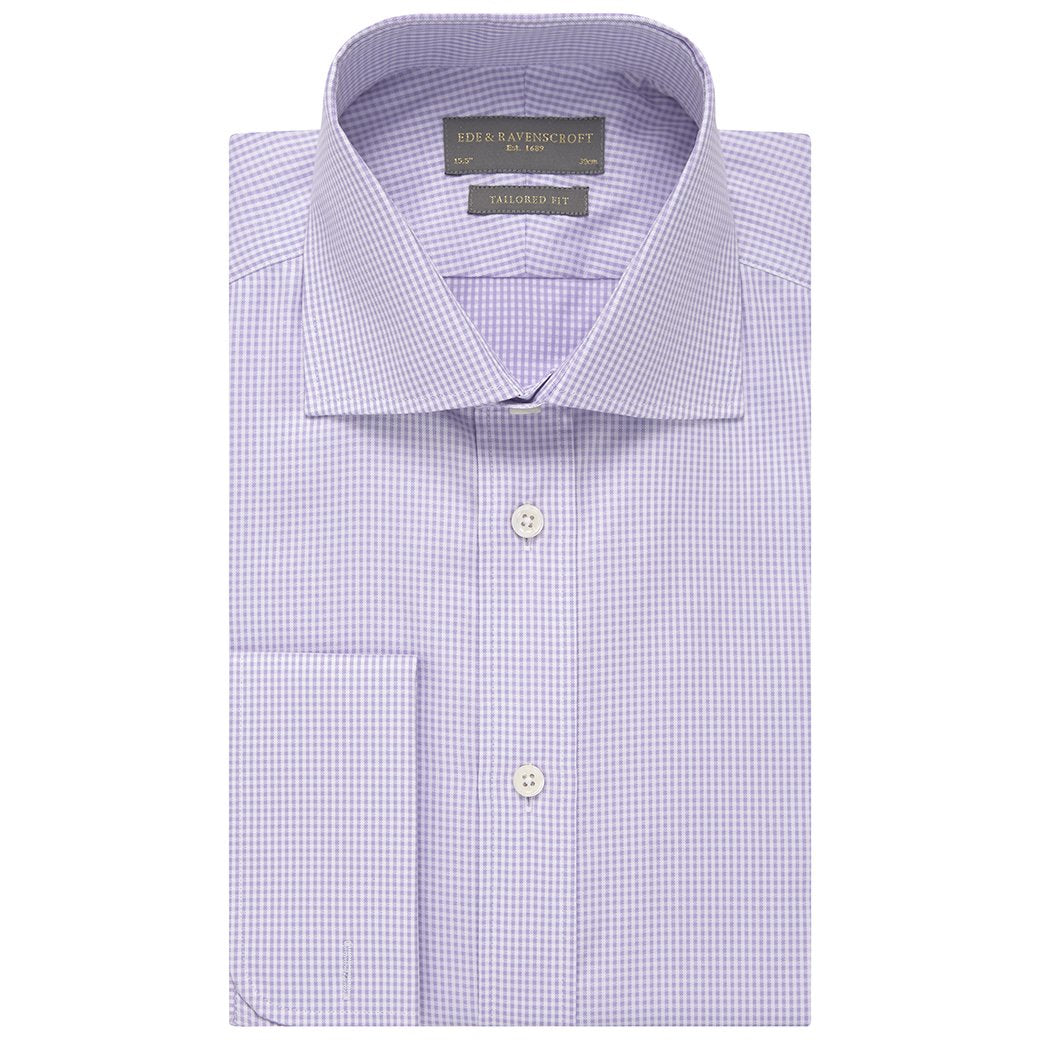Abbott Purple and White Check Shirt