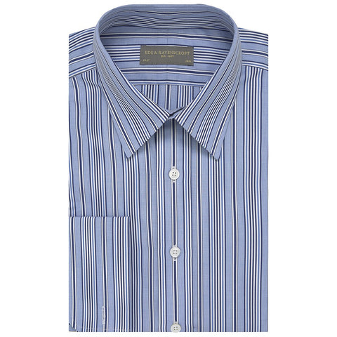 Austen Blue and White Engineered Stripe Shirt
