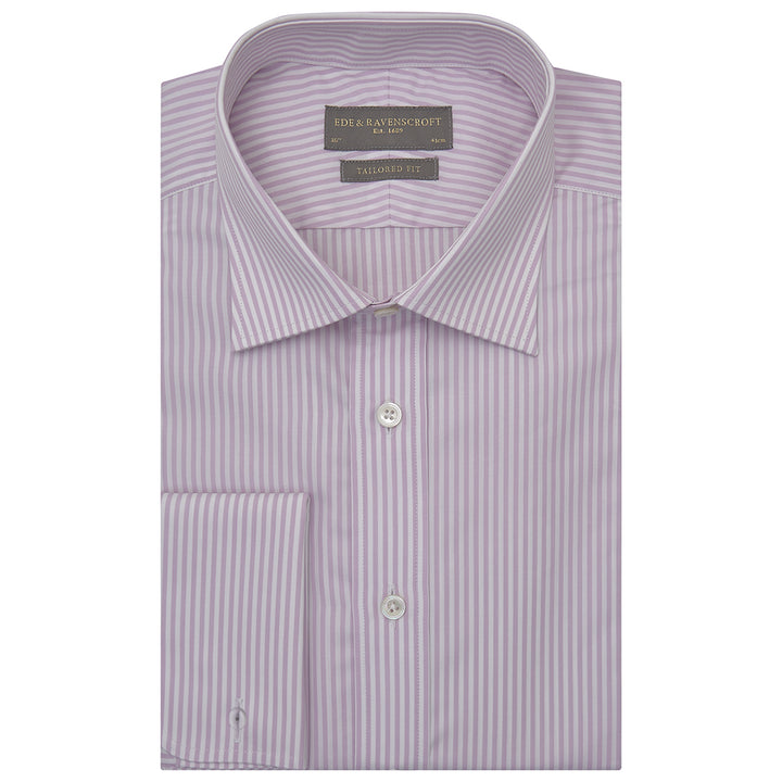 Andrew Lilac and White Bengal Stripe Shirt