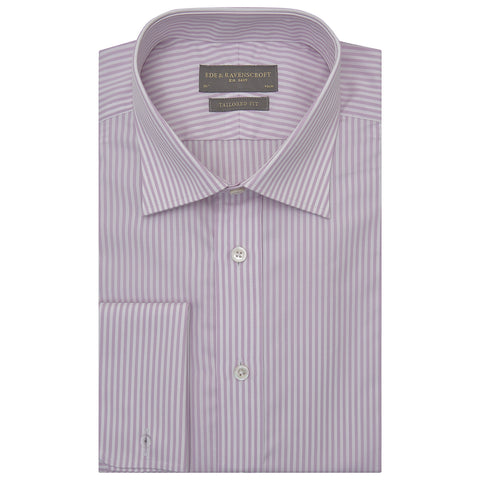 Andrew Lilac and White Bengal Stripe Shirt