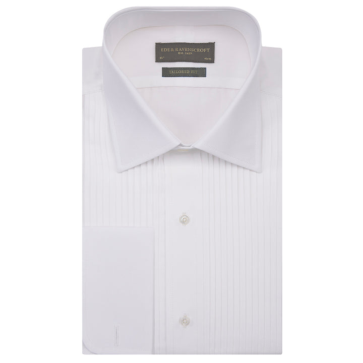 Dewitt White Pleated Dress Shirt