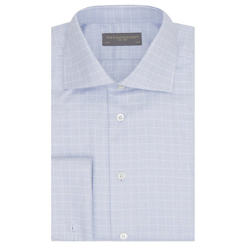 Adrian Blue and White Textured Check Shirt