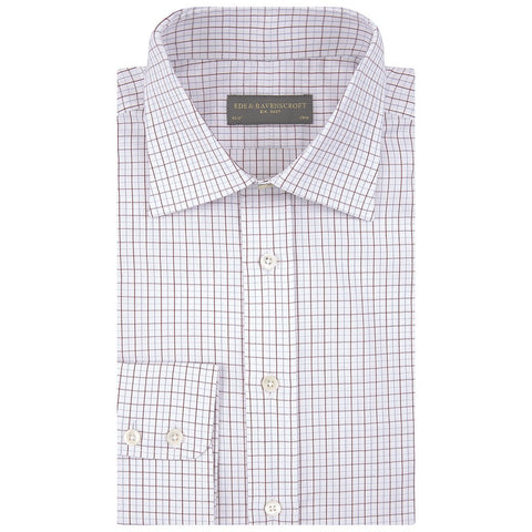 Alistair White and Burgundy Check Twill Shirt