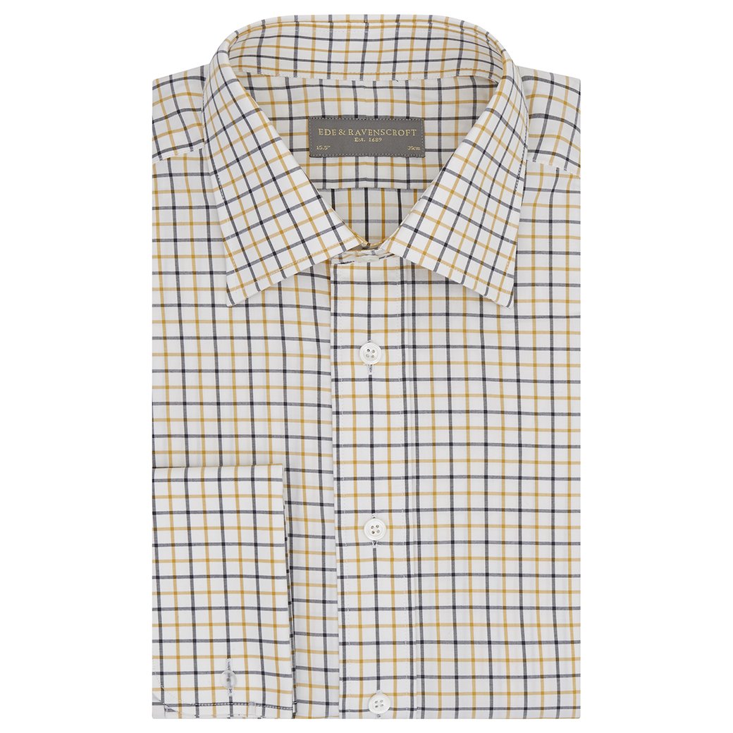 Ainsley White and Ochre Tattersall Check Shirt