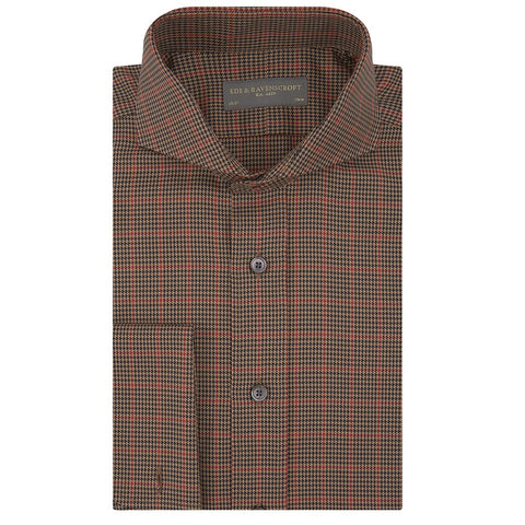 Anson Beige and Black Houndstooth Shirt