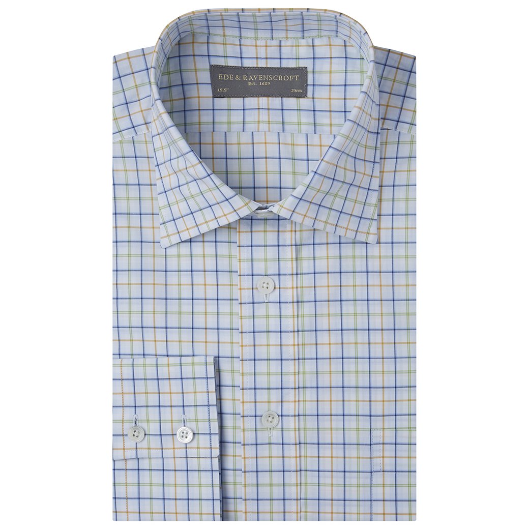 Alderney Blue and Green Tattersall Shirt