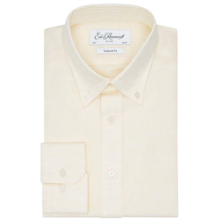 Alvin Pale Yellow Cotton and Linen Shirt
