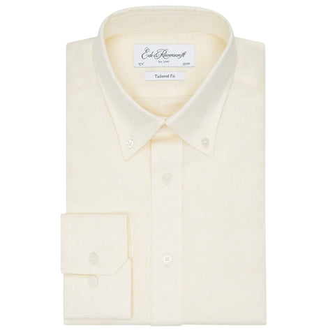 Alvin Pale Yellow Cotton and Linen Shirt
