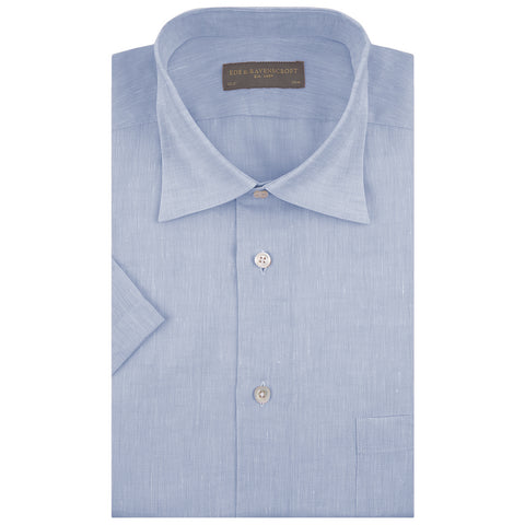 Aubrey Pale Blue Short Sleeve Linen Shirt