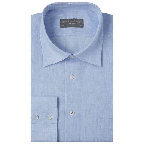 Aragon Pale Blue Plain Linen Shirt