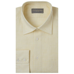 Aragon Pale Yellow Plain Linen Shirt