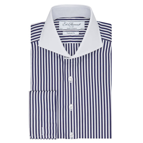 Ace Navy and White Bengal Cotton Shirt