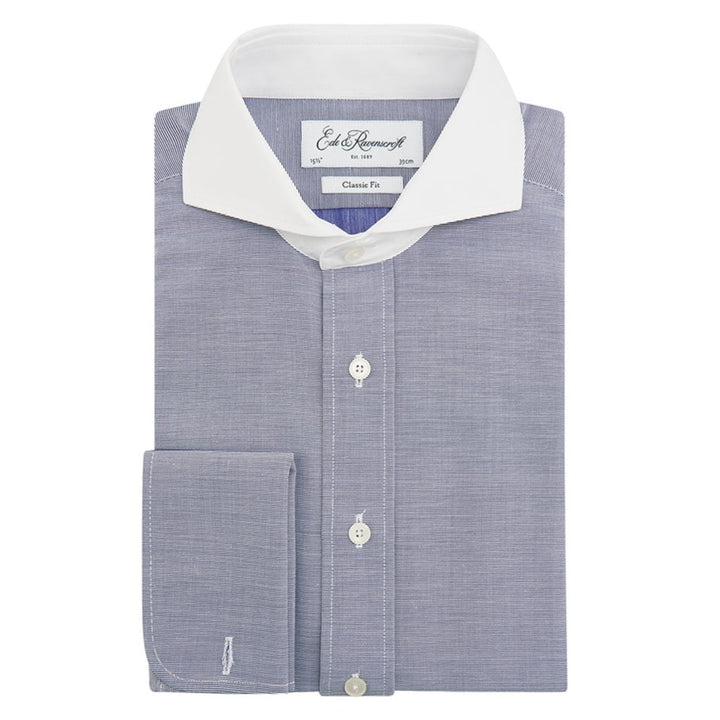 Anson Navy White Barre Stripe Shirt