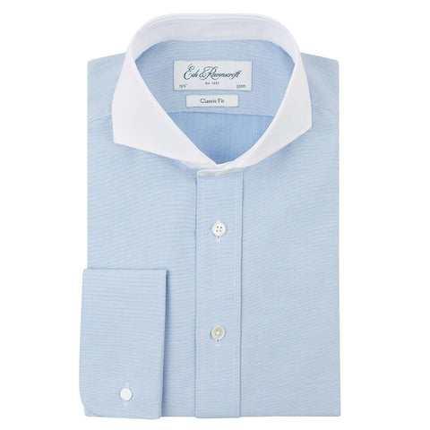 Anson Blue and White Barre Stripe Shirt