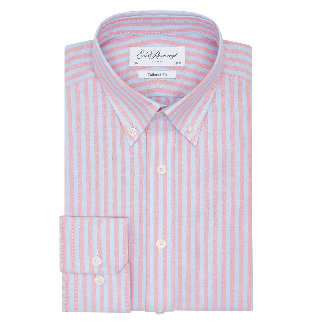Alvin Blue and Red Oxford Stripe Shirt