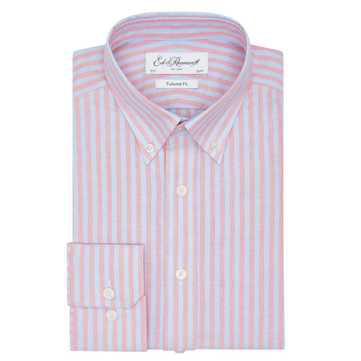 Alvin Blue and Red Oxford Stripe Shirt