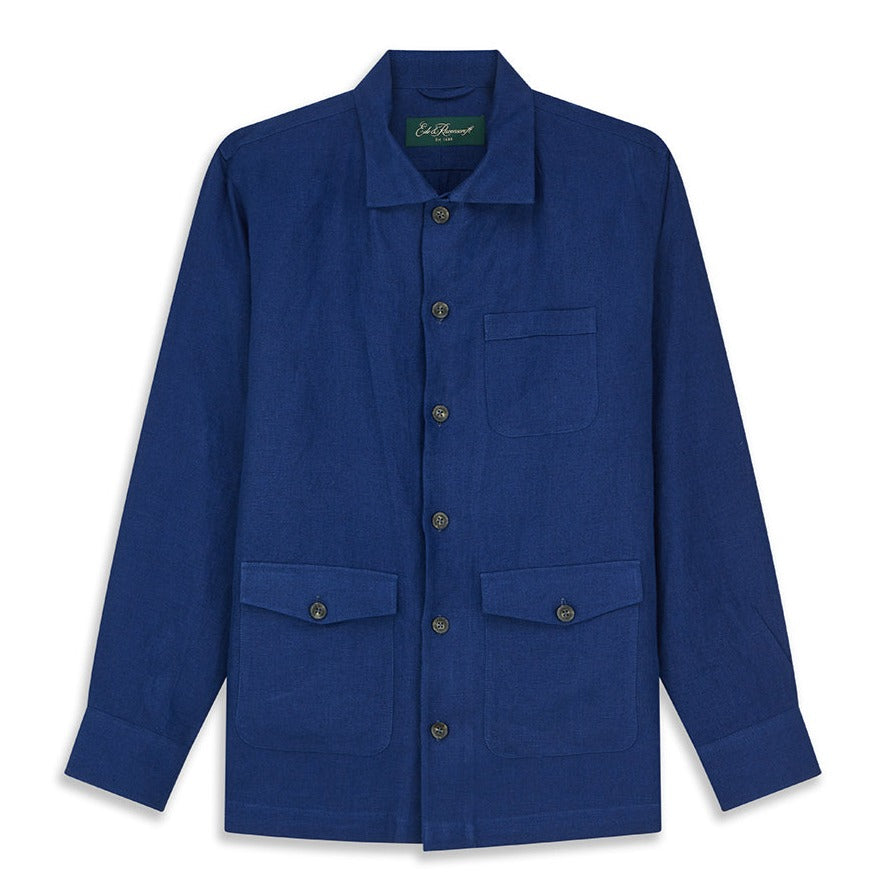 Lynton French Blue Linen Overshirt