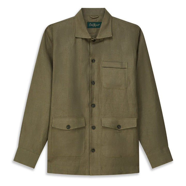 Lynton Khaki Linen Overshirt