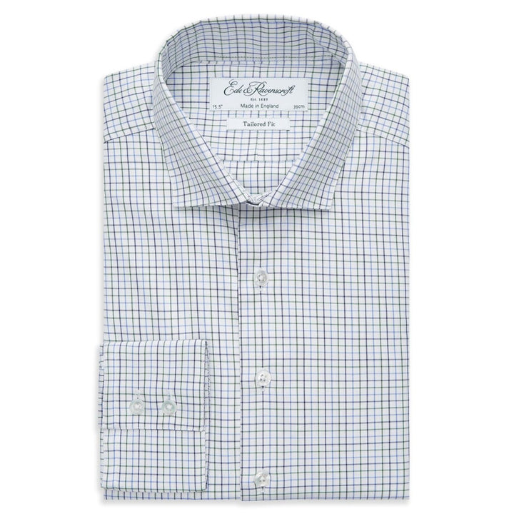 Ashby White Grid Check Cotton Shirt