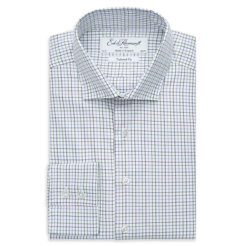 Ashby White Grid Check Cotton Shirt