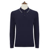 Kirkwell Navy and White Long Sleeve Knitted Shirt